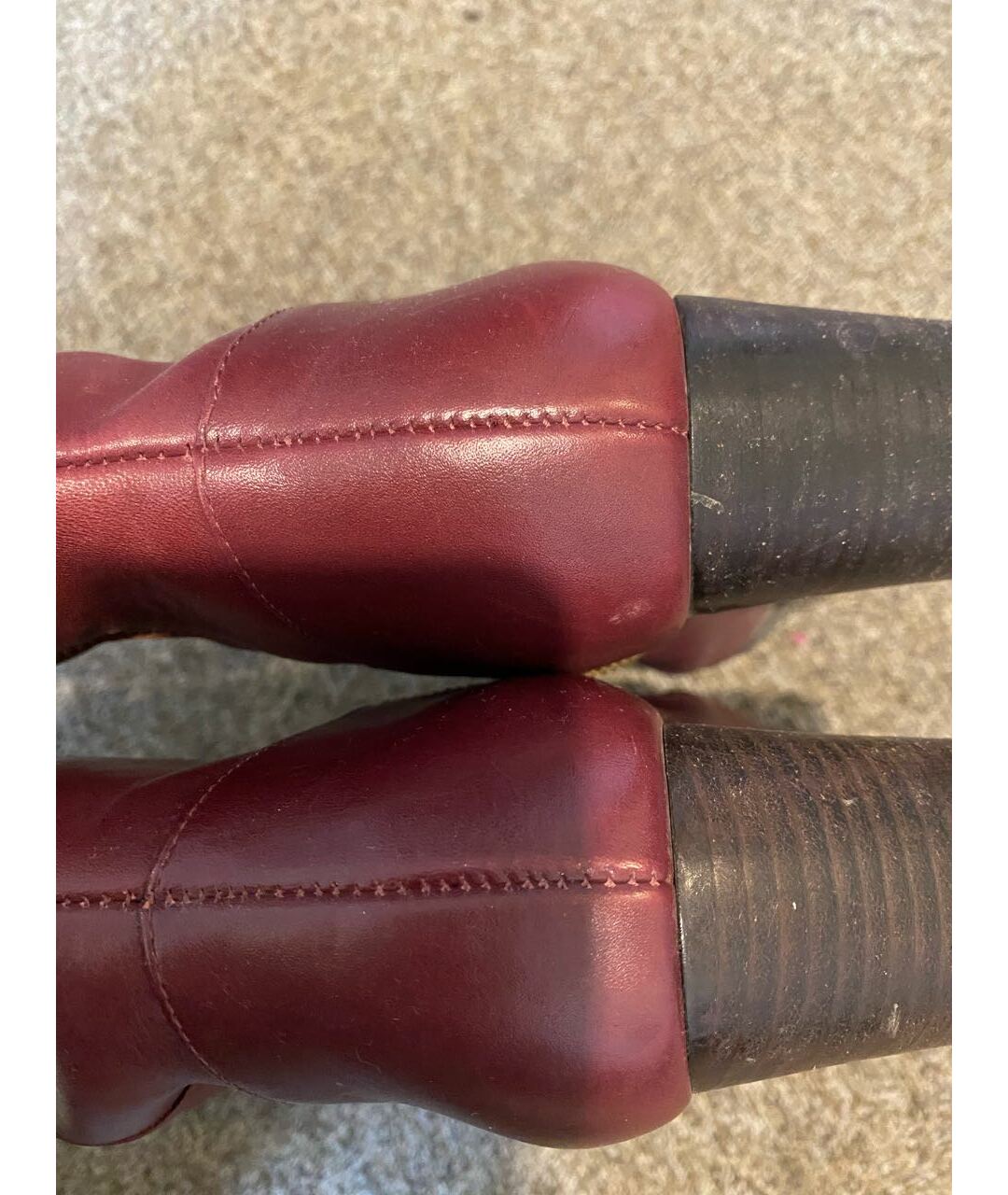 MICHAEL MICHAEL KORS Бордовые кожаные сапоги, фото 4