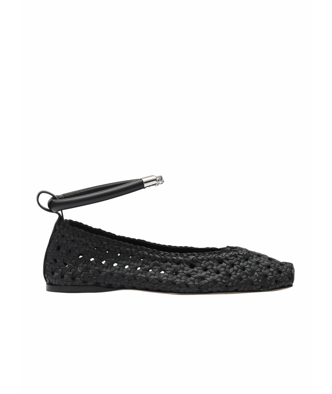 WEEKEND MAX MARA Черные кожаные балетки, фото 1