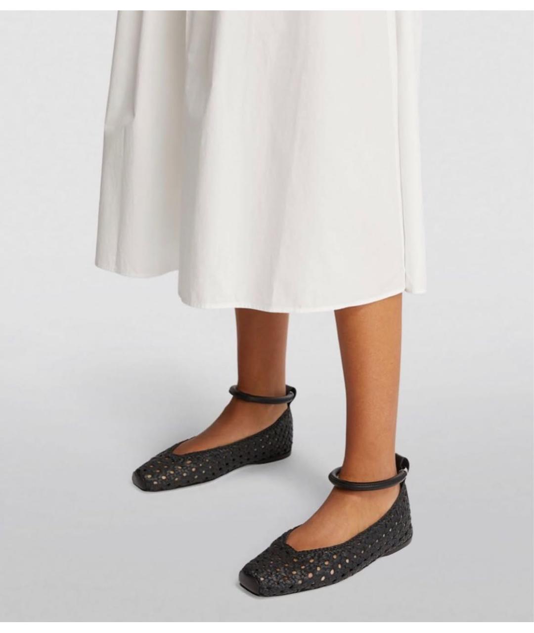 WEEKEND MAX MARA Черные кожаные балетки, фото 8