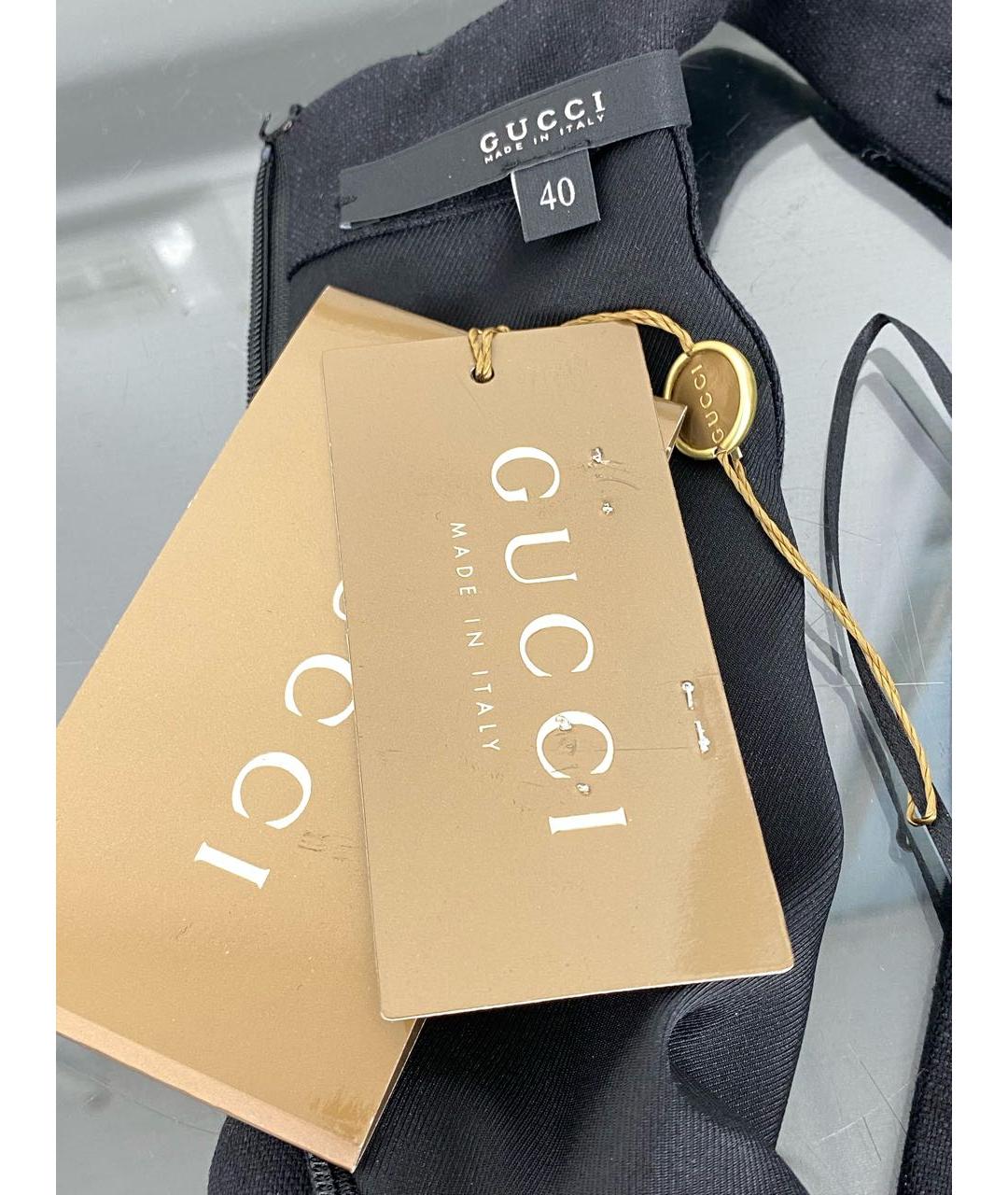 GUCCI Черное шерстяное повседневное платье, фото 3