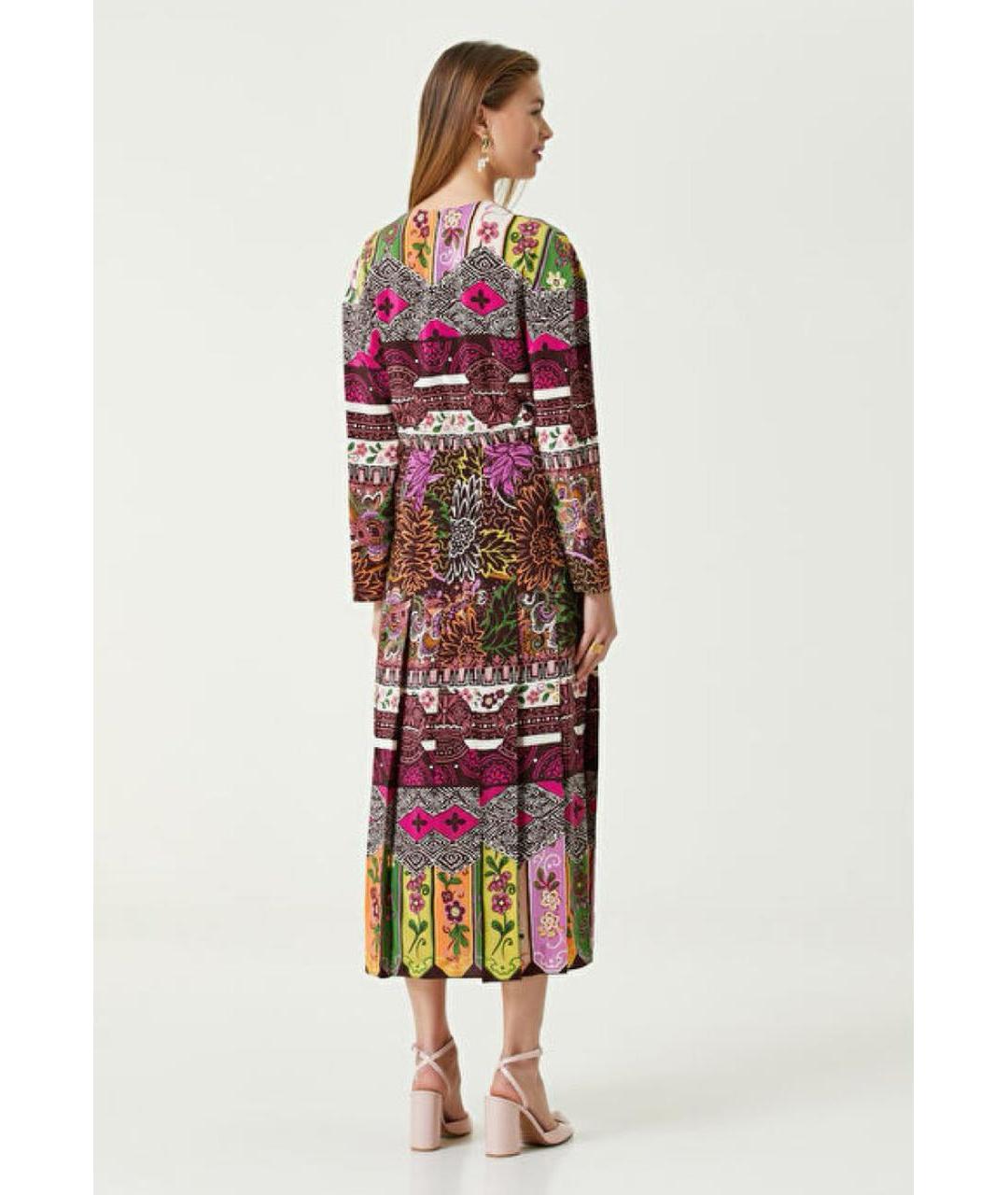 VALENTINO Мульти шелковое повседневное платье, фото 4