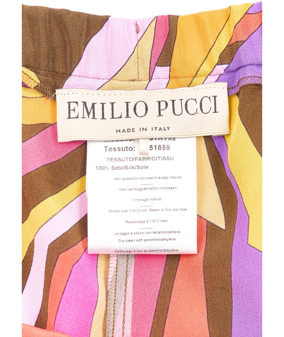 EMILIO PUCCI Мульти шелковые брюки узкие, фото 3