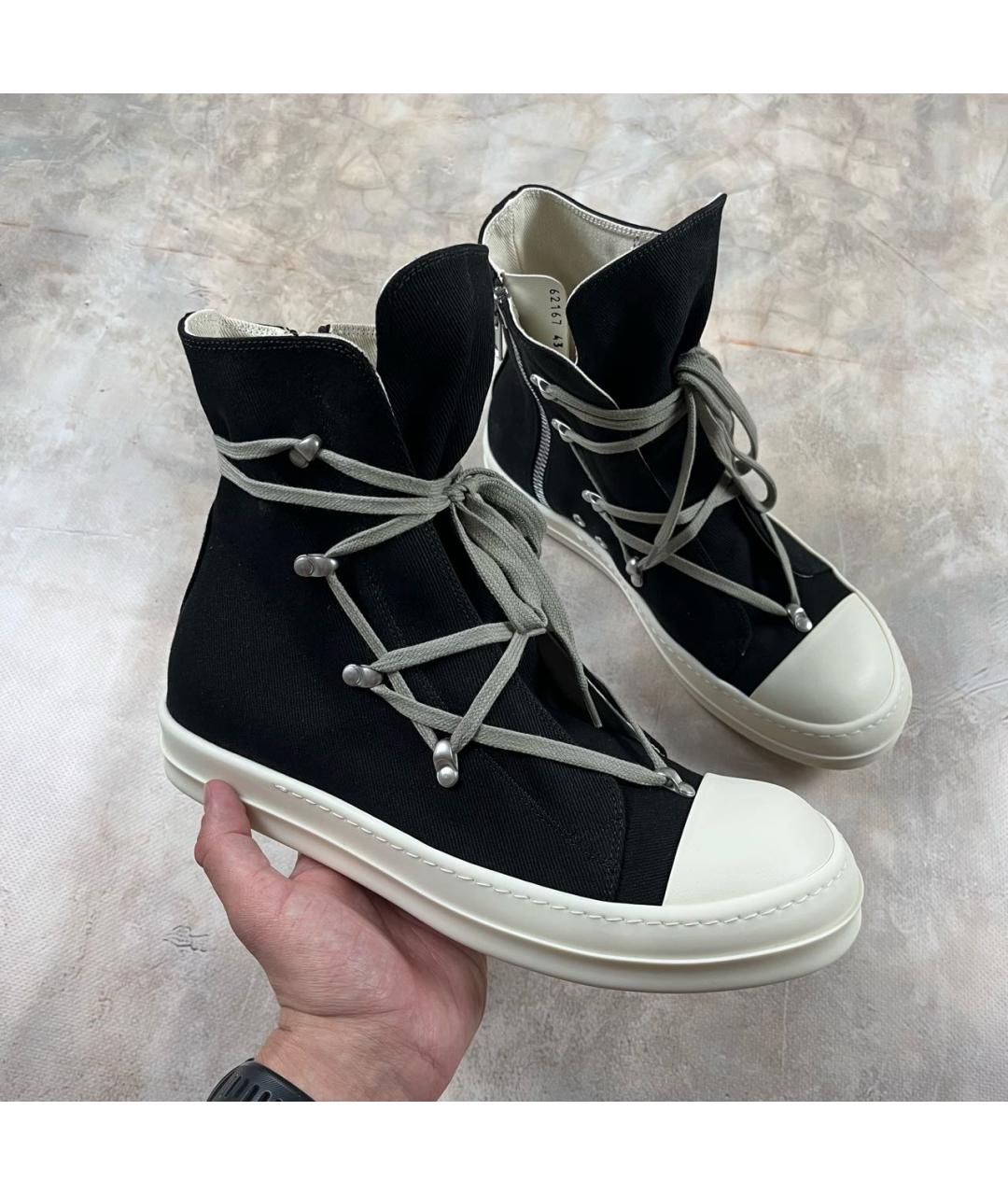 RICK OWENS DRKSHDW Черные высокие кроссовки / кеды, фото 3