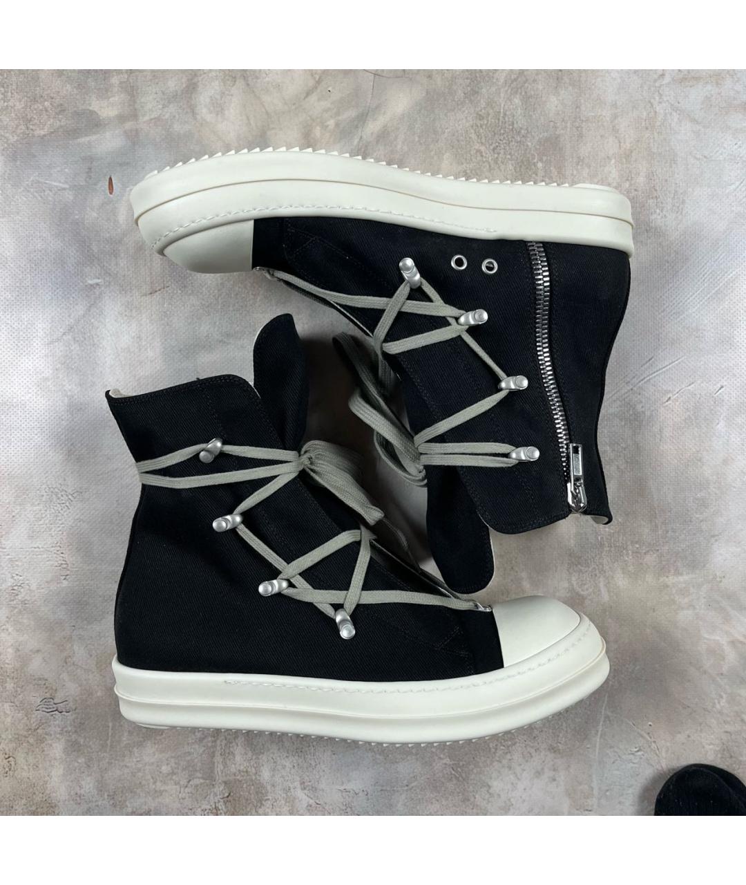 RICK OWENS DRKSHDW Черные высокие кроссовки / кеды, фото 6