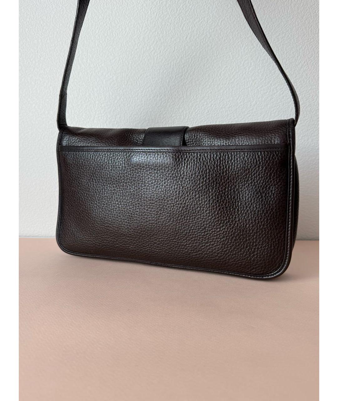 GUCCI Коричневая кожаная сумка через плечо, фото 3