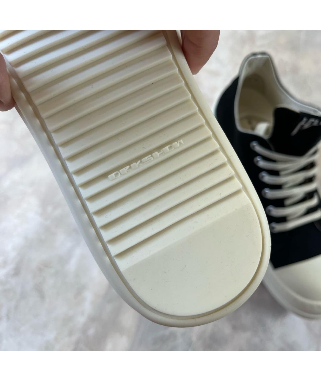 RICK OWENS DRKSHDW Черные текстильные низкие кроссовки / кеды, фото 5