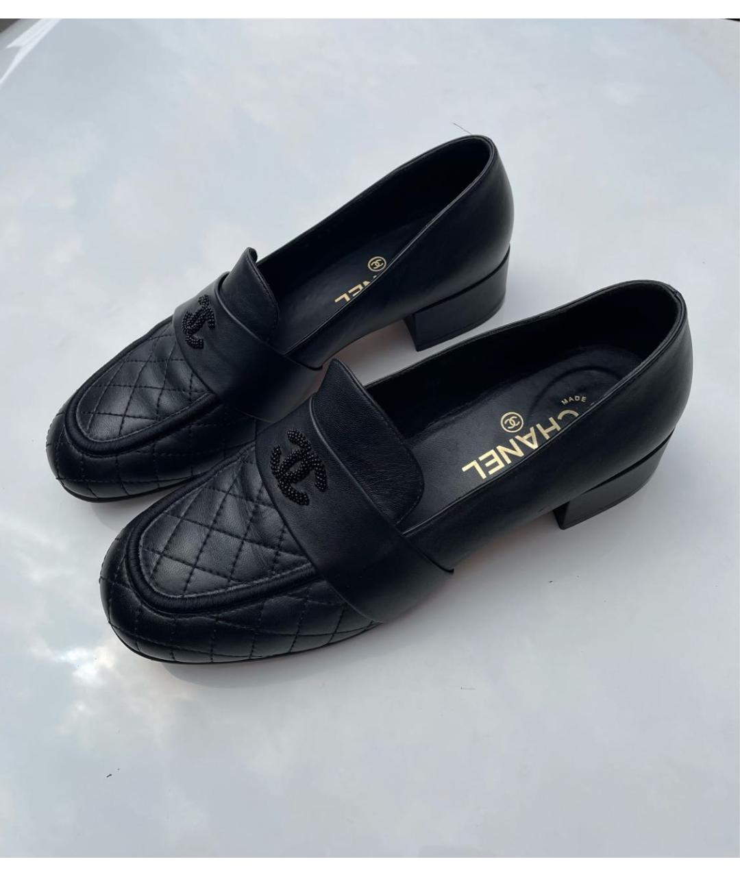 CHANEL Черные кожаные лоферы, фото 2