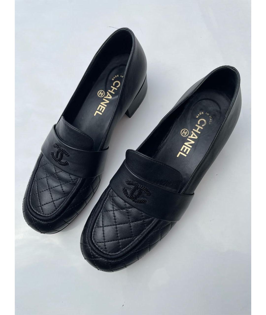 CHANEL Черные кожаные лоферы, фото 3