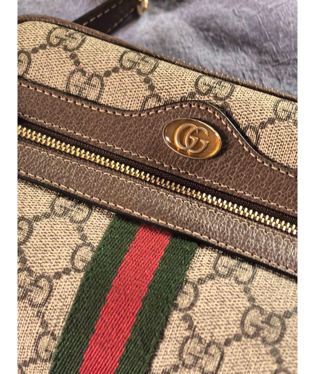 GUCCI Бежевая тканевая сумка через плечо, фото 2