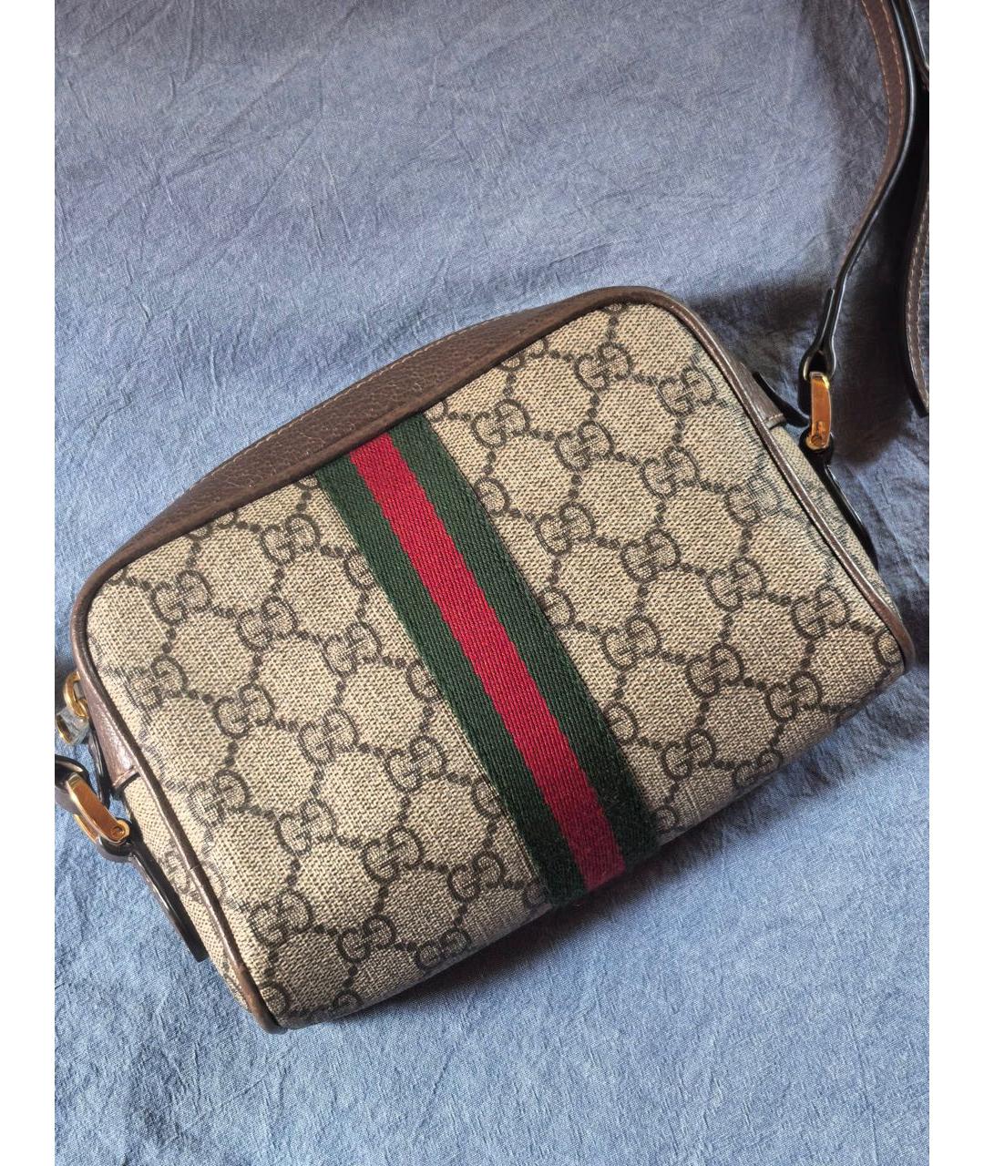 GUCCI Бежевая тканевая сумка через плечо, фото 3