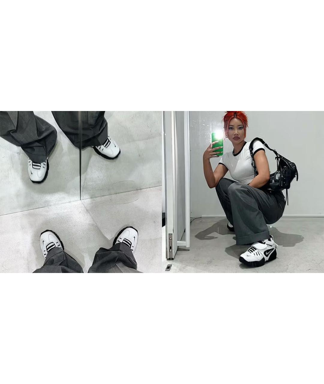 NIKE Белые кожаные кроссовки, фото 8