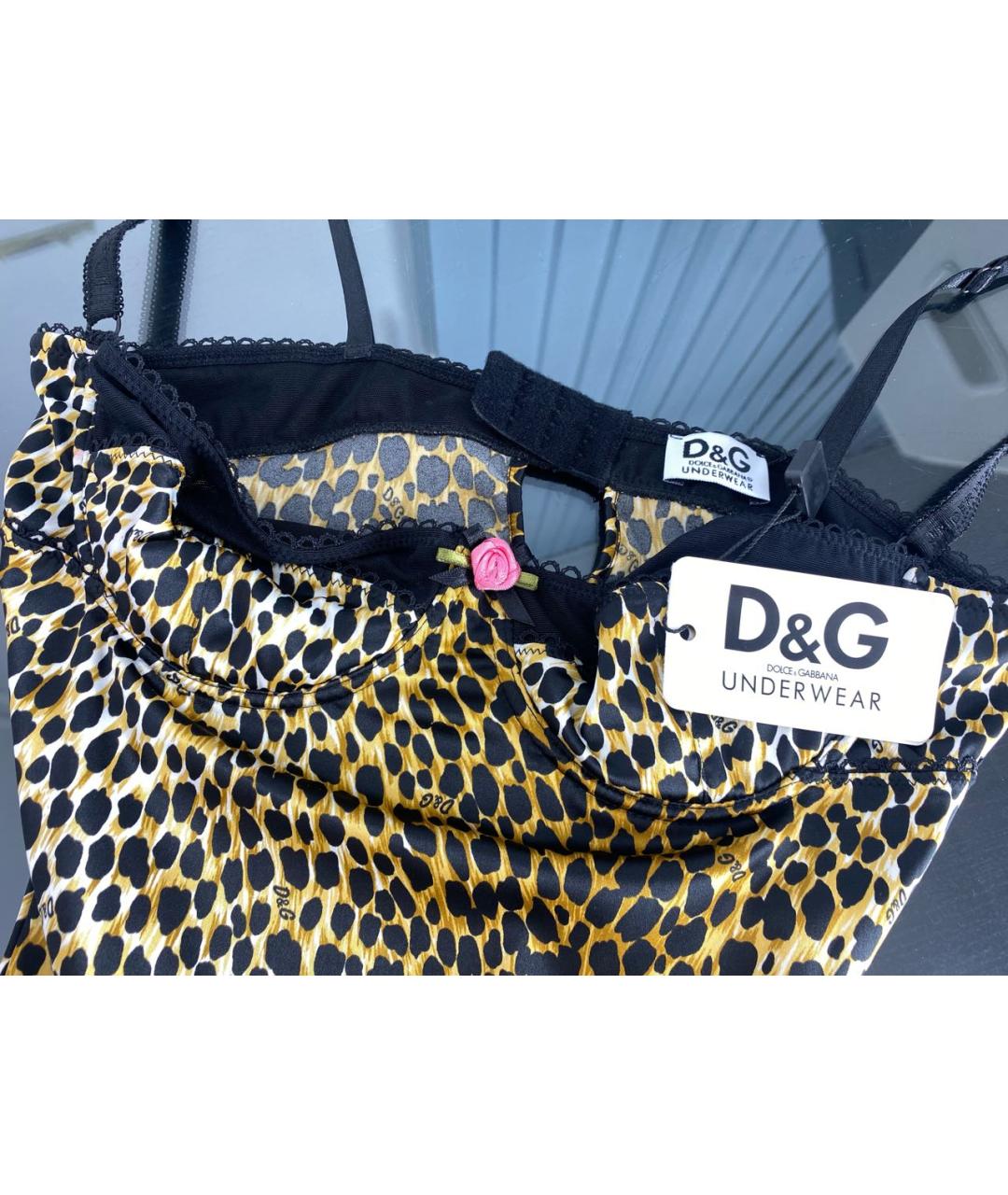 DOLCE&GABBANA Коричневая полиэстеровая майка, фото 3