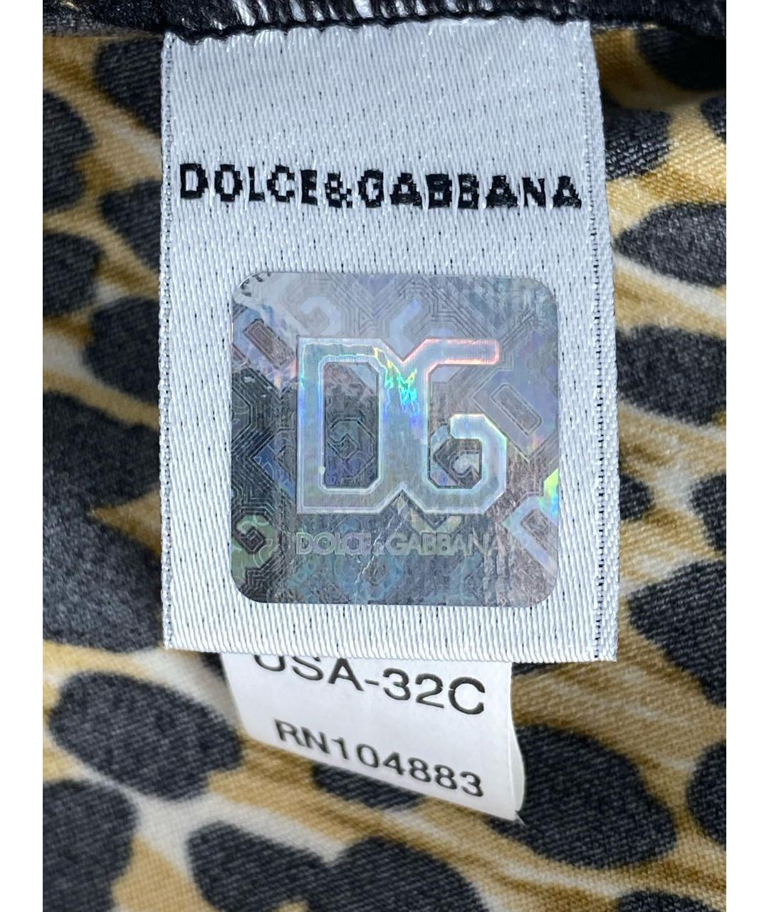 DOLCE&GABBANA Коричневая полиэстеровая майка, фото 8