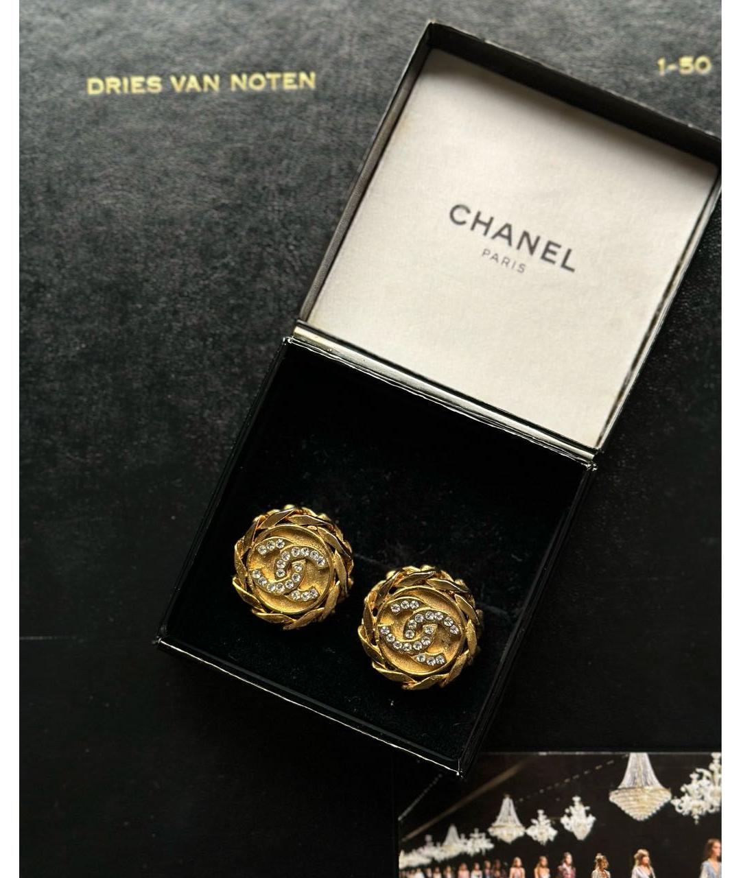 CHANEL Золотые металлические клипсы, фото 5