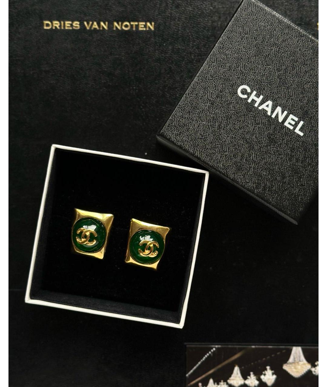 CHANEL Золотые металлические клипсы, фото 6