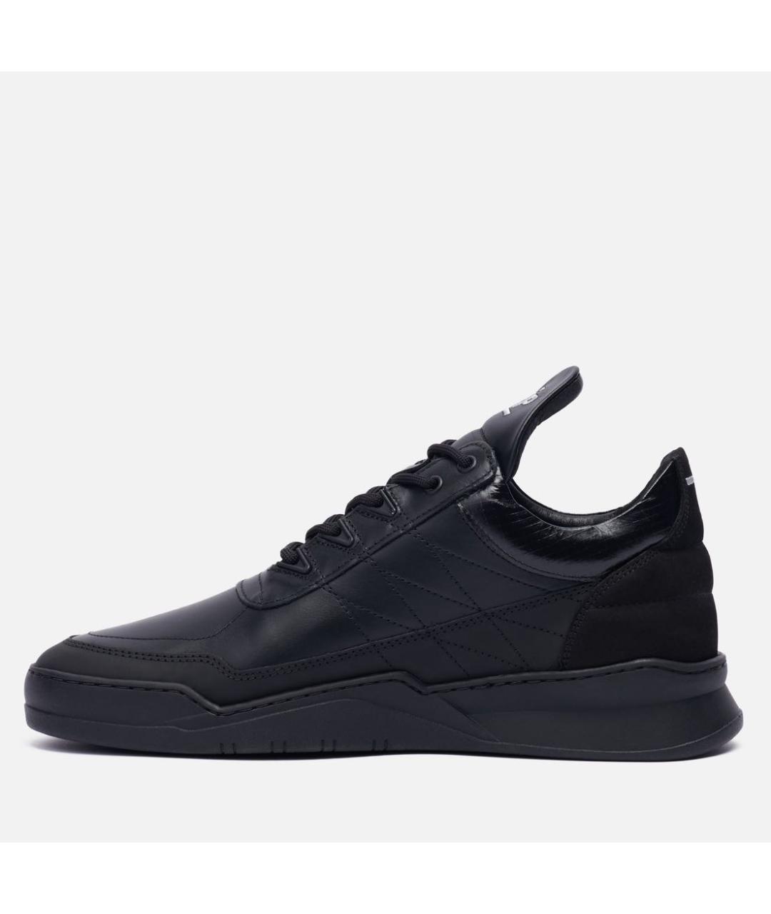 Filling pieces Черные кожаные высокие кроссовки / кеды, фото 5
