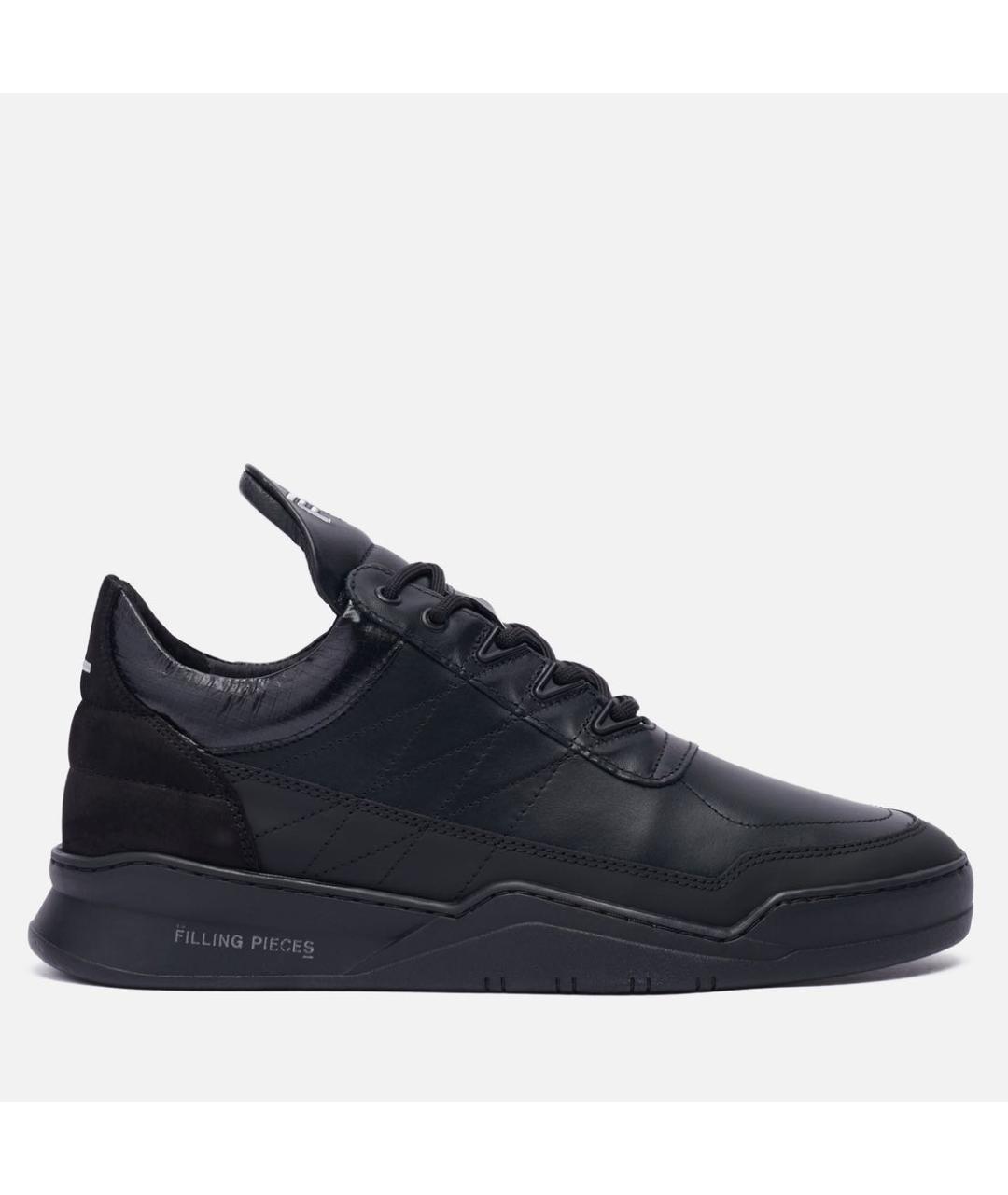 Filling pieces Черные кожаные высокие кроссовки / кеды, фото 7