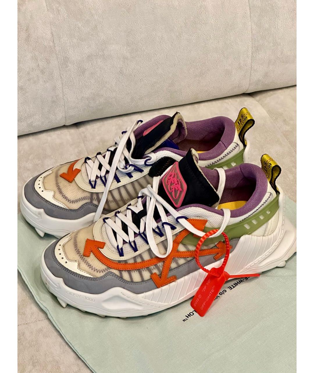 OFF-WHITE Мульти кожаные низкие кроссовки / кеды, фото 2
