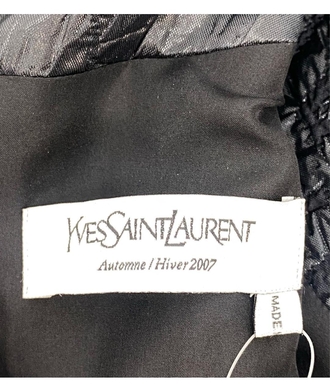 SAINT LAURENT Черное шелковое платье, фото 8