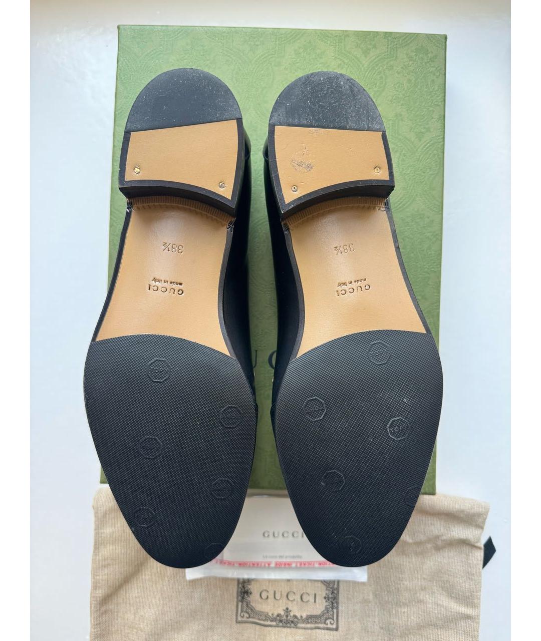 GUCCI Черные кожаные туфли, фото 5