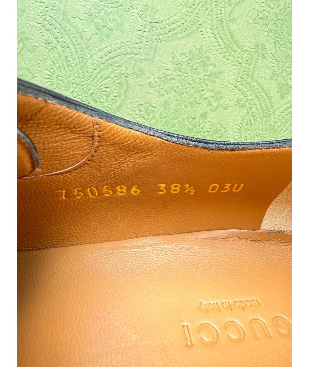 GUCCI Черные кожаные туфли, фото 6