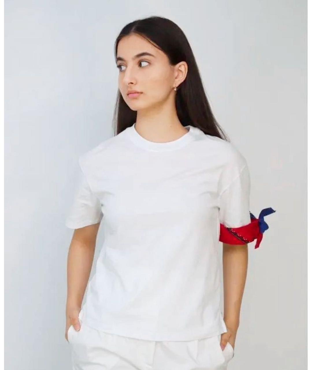 RED VALENTINO Белая хлопковая футболка, фото 8