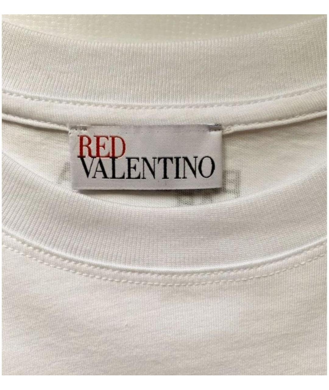 RED VALENTINO Белая хлопковая футболка, фото 3