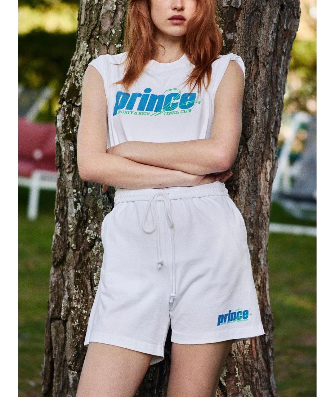 SPORTY AND RICH Белый хлопковый костюм с брюками, фото 7