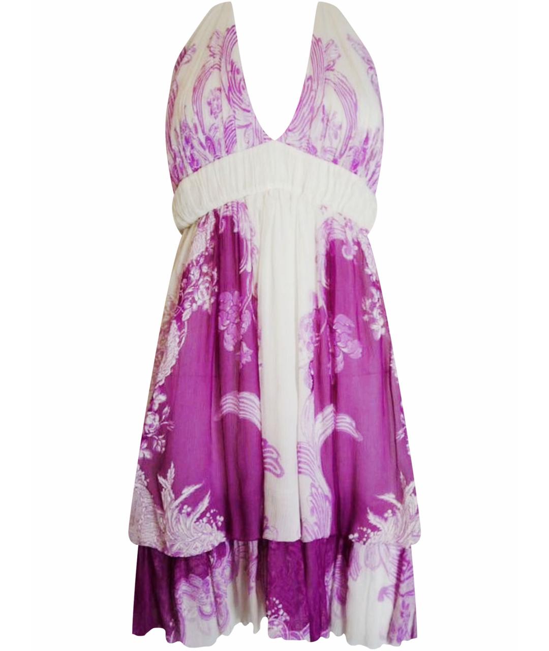 ROBERTO CAVALLI Мульти шелковое платье, фото 1