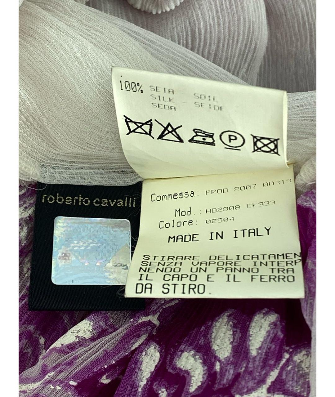 ROBERTO CAVALLI Мульти шелковое платье, фото 6