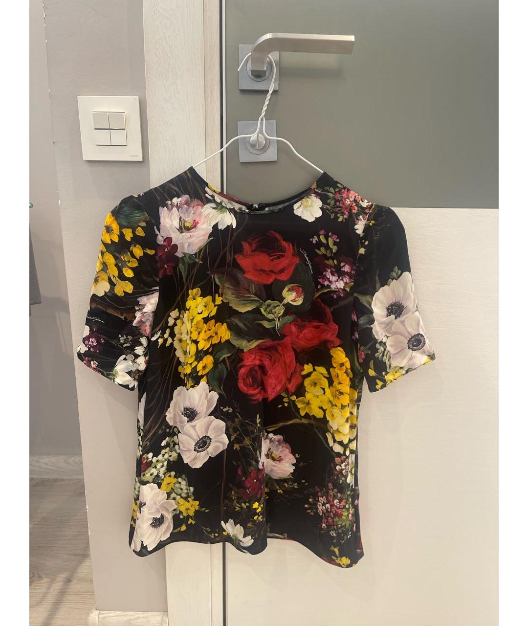 DOLCE&GABBANA Мульти шелковая футболка, фото 3
