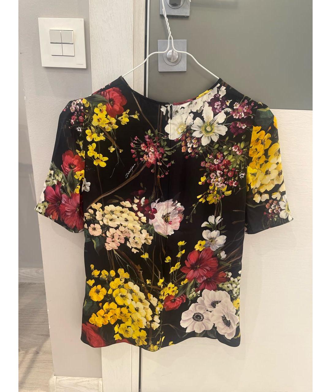 DOLCE&GABBANA Мульти шелковая футболка, фото 2