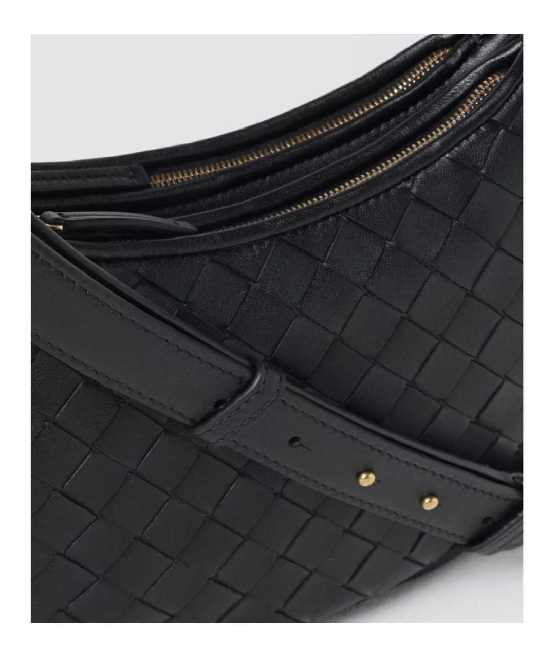 BOTTEGA VENETA Черная кожаная сумка через плечо, фото 4