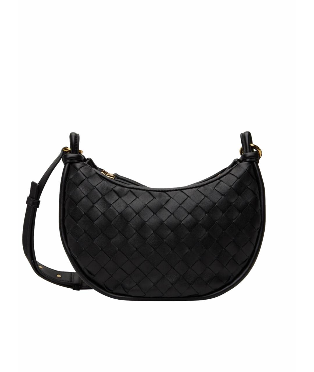BOTTEGA VENETA Черная кожаная сумка через плечо, фото 1