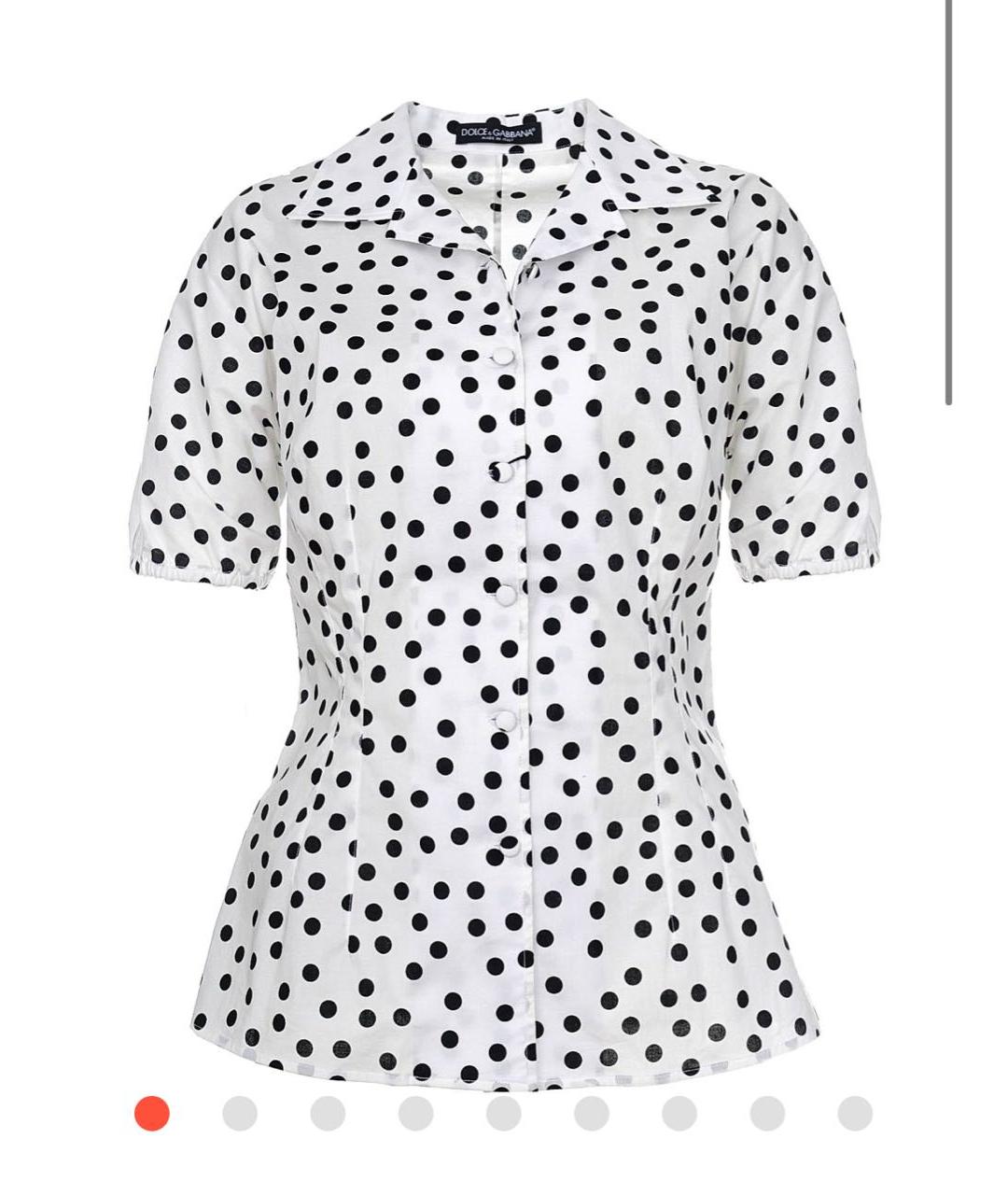 DOLCE&GABBANA Белая хлопко-эластановая блузы, фото 7