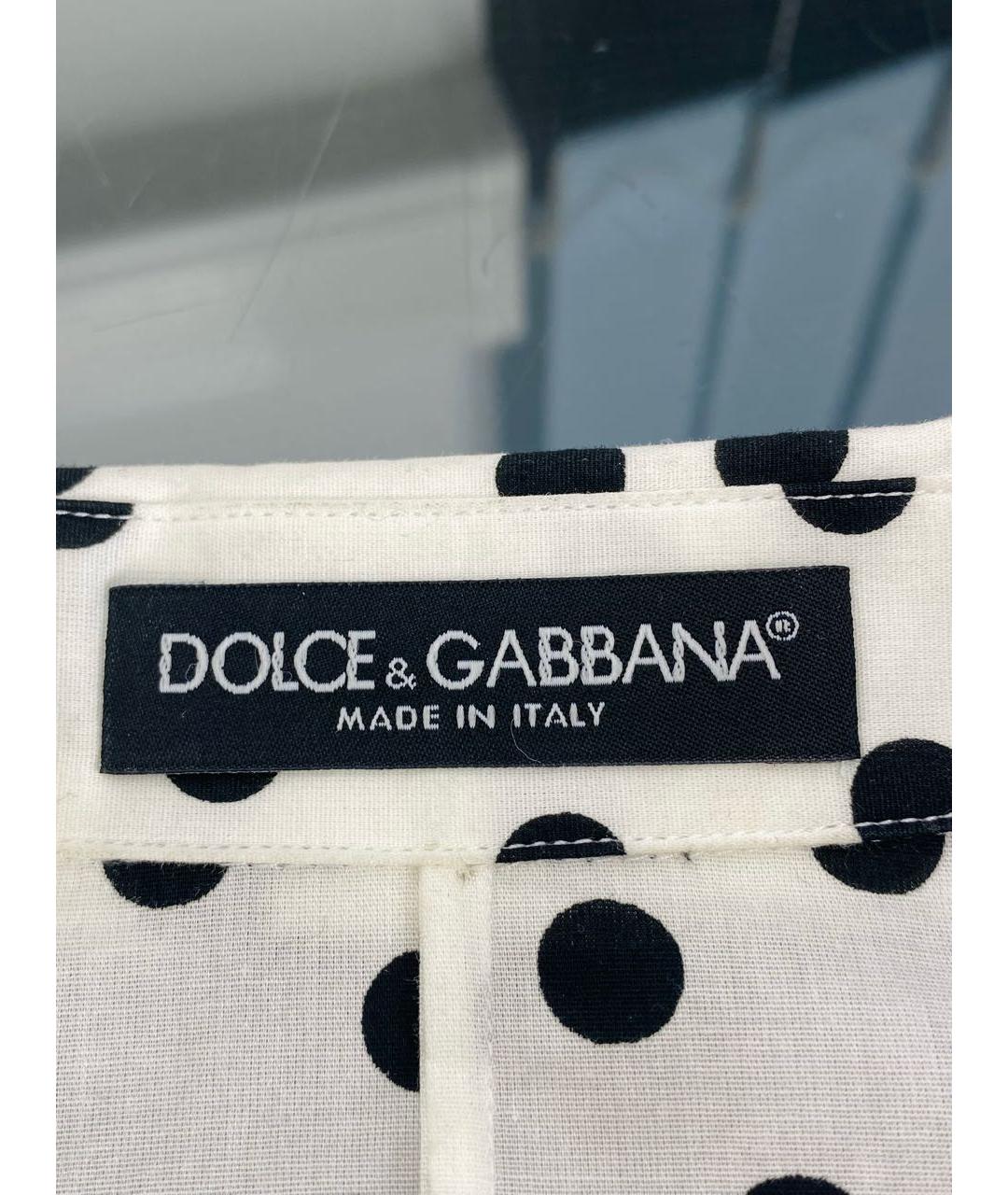 DOLCE&GABBANA Белая хлопко-эластановая блузы, фото 4