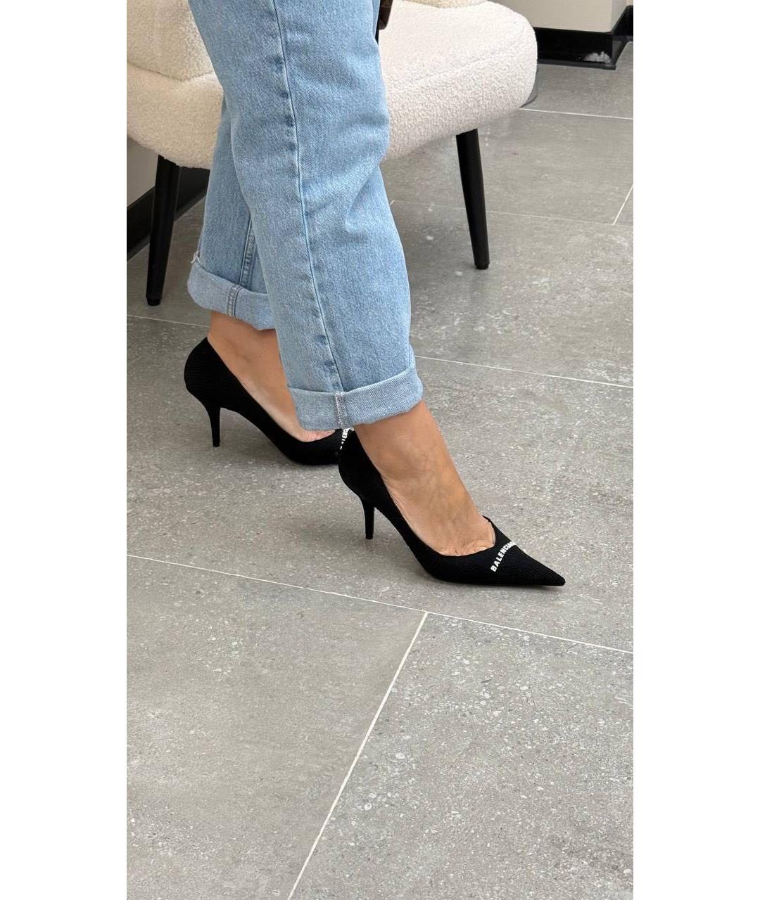 BALENCIAGA Черные текстильные туфли, фото 3
