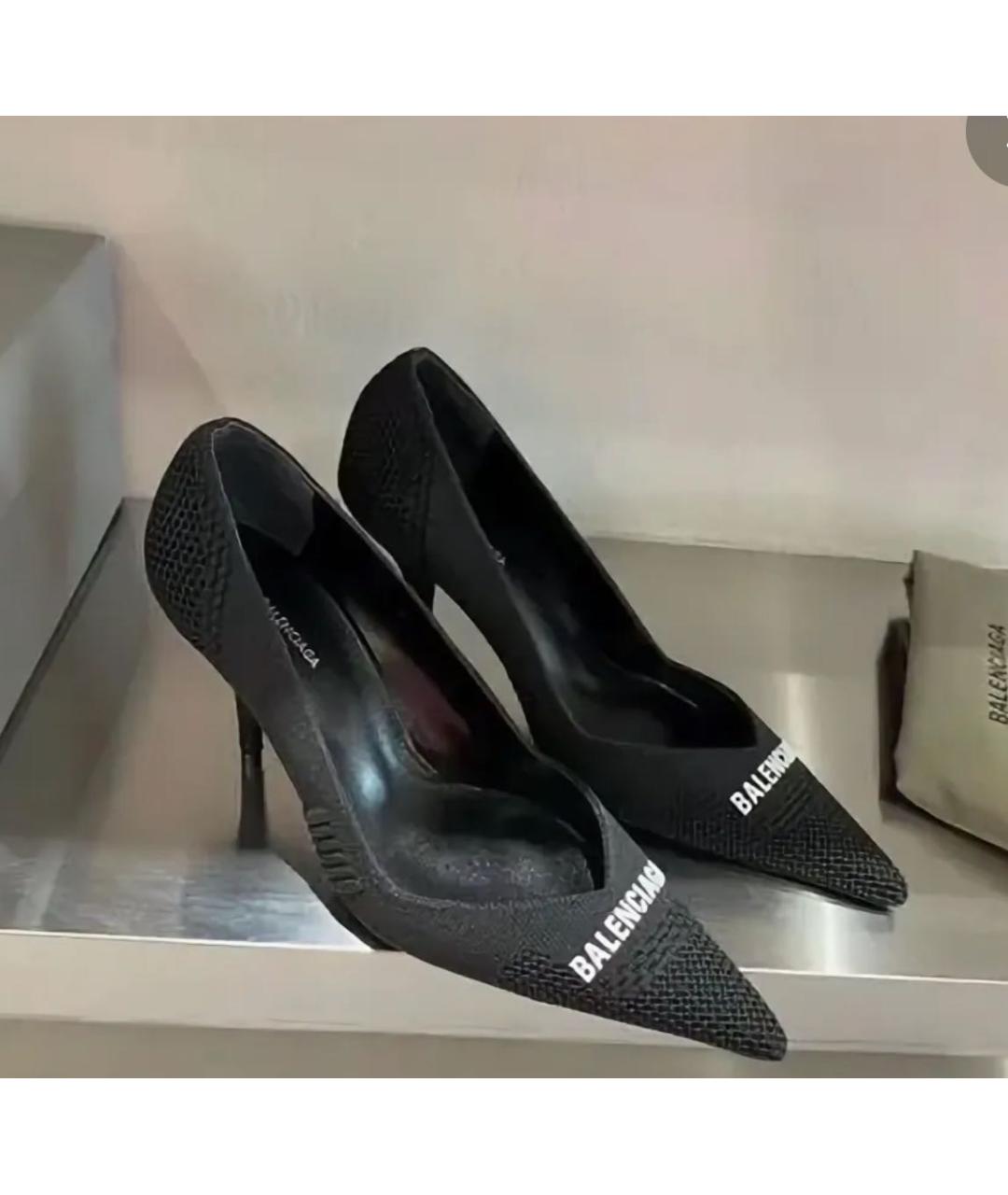 BALENCIAGA Черные текстильные туфли, фото 4