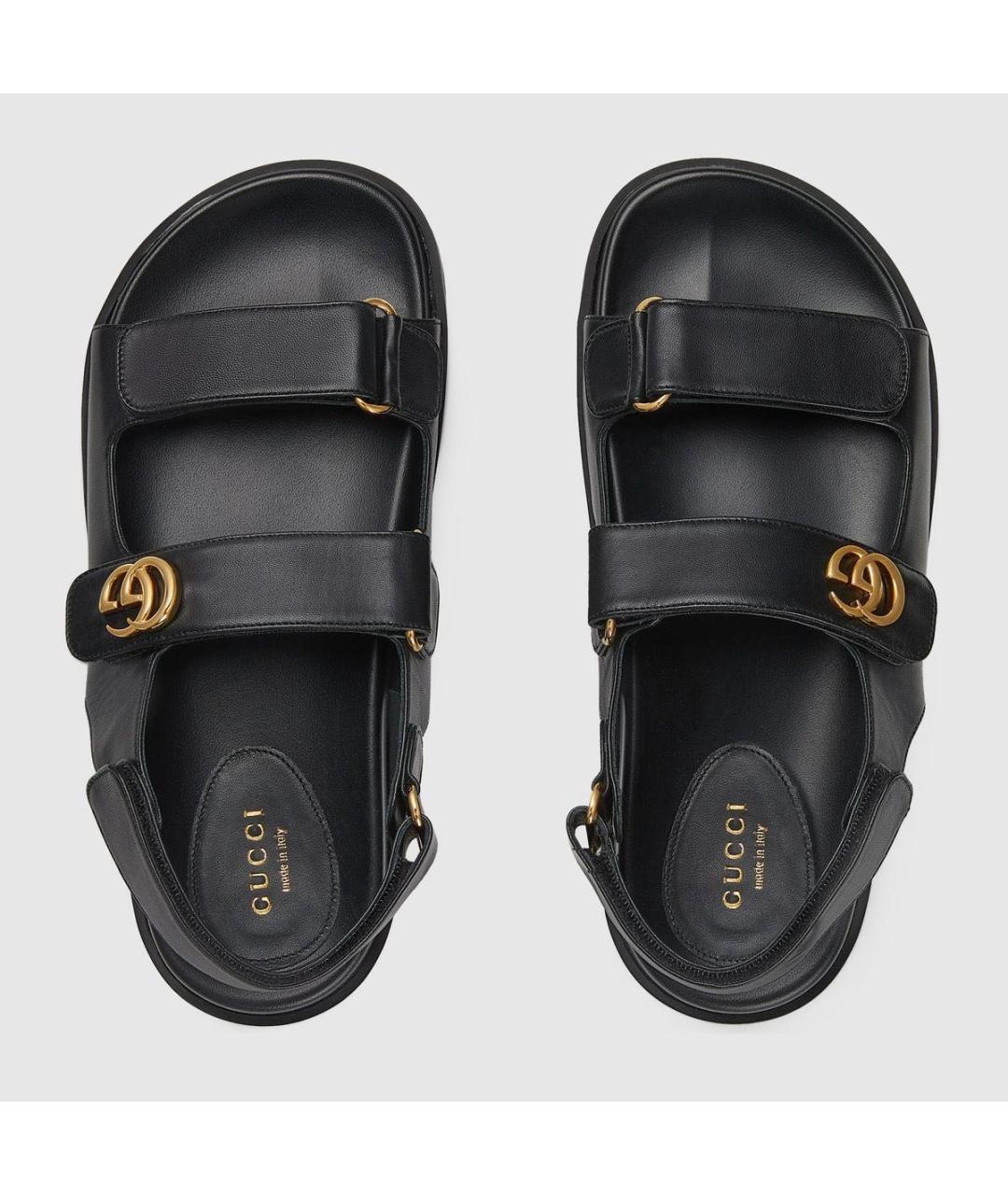 GUCCI Черные кожаные сандалии, фото 3