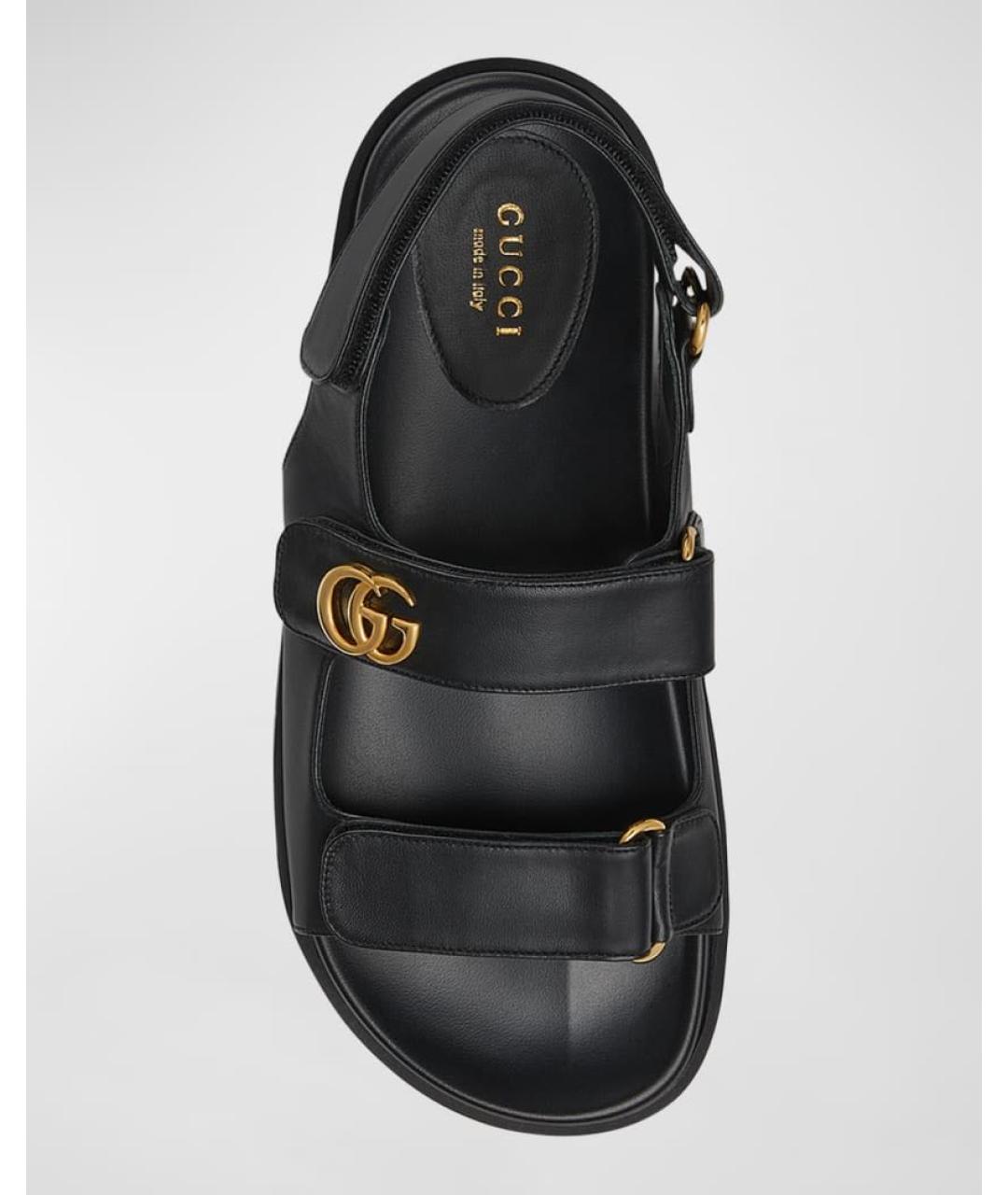 GUCCI Черные кожаные сандалии, фото 3