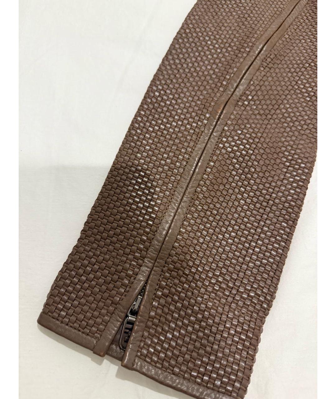FENDI Коричневая кожаная куртка, фото 4