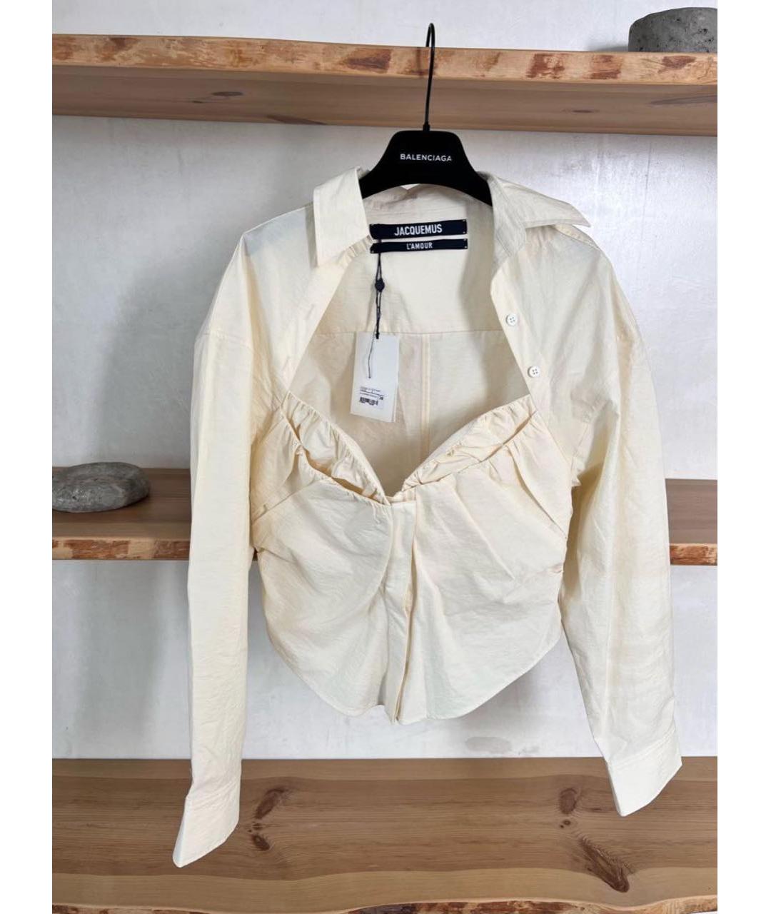 JACQUEMUS Бежевая хлопковая рубашка, фото 5