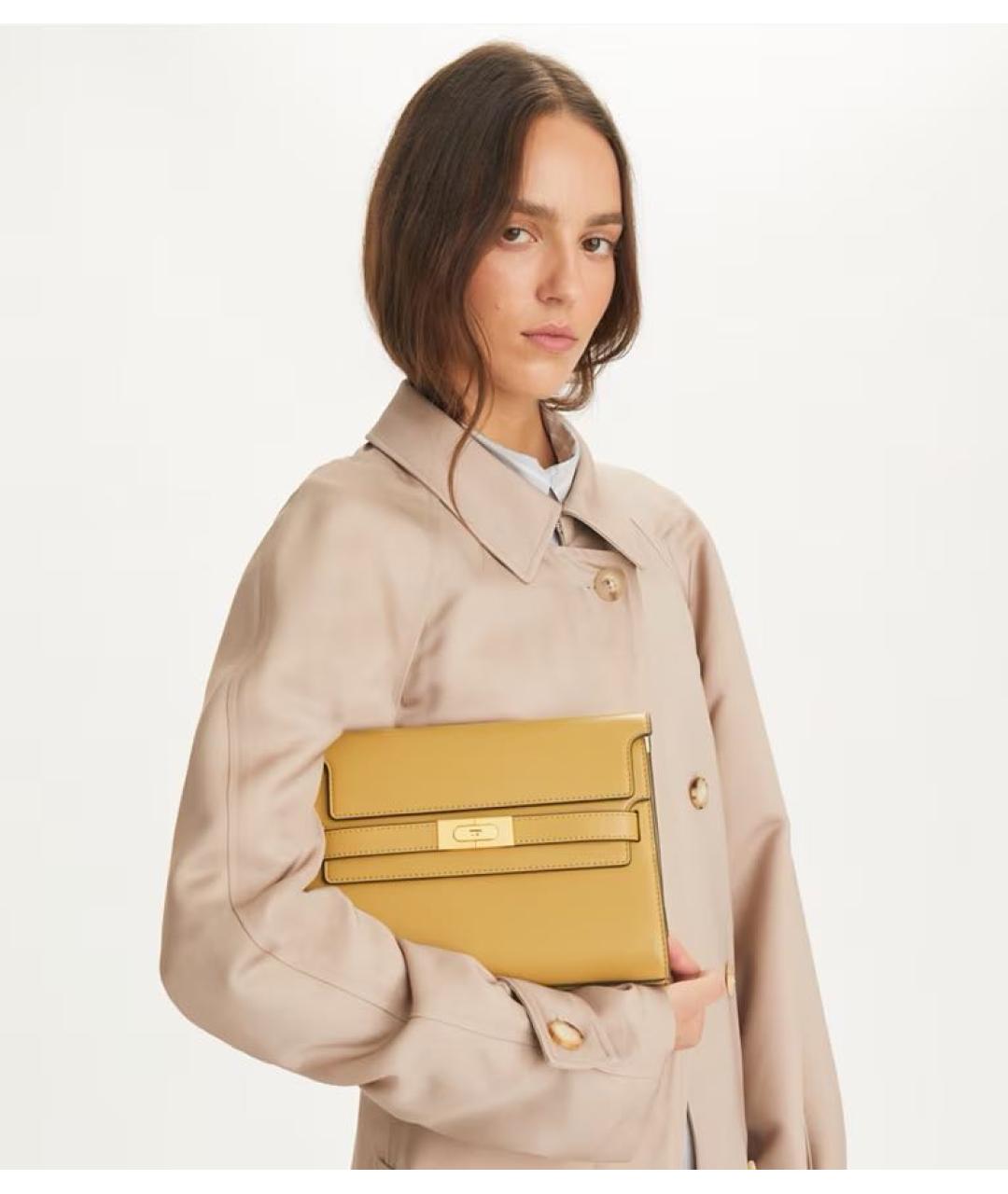 TORY BURCH Горчичная кожаная сумка через плечо, фото 8