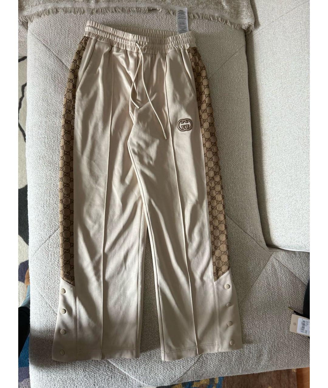 GUCCI Бежевые хлопковые спортивные брюки и шорты, фото 9