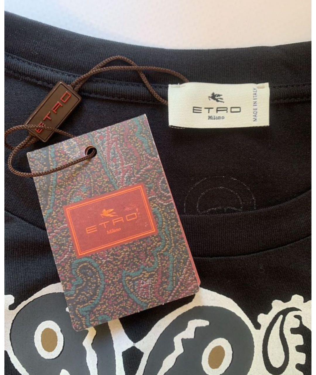 ETRO Черная хлопковая футболка, фото 3