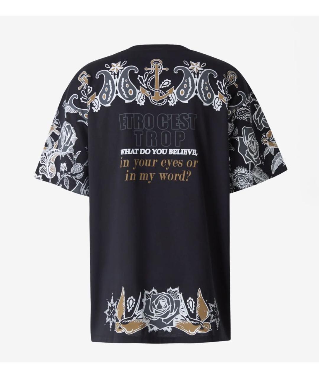 ETRO Черная хлопковая футболка, фото 2
