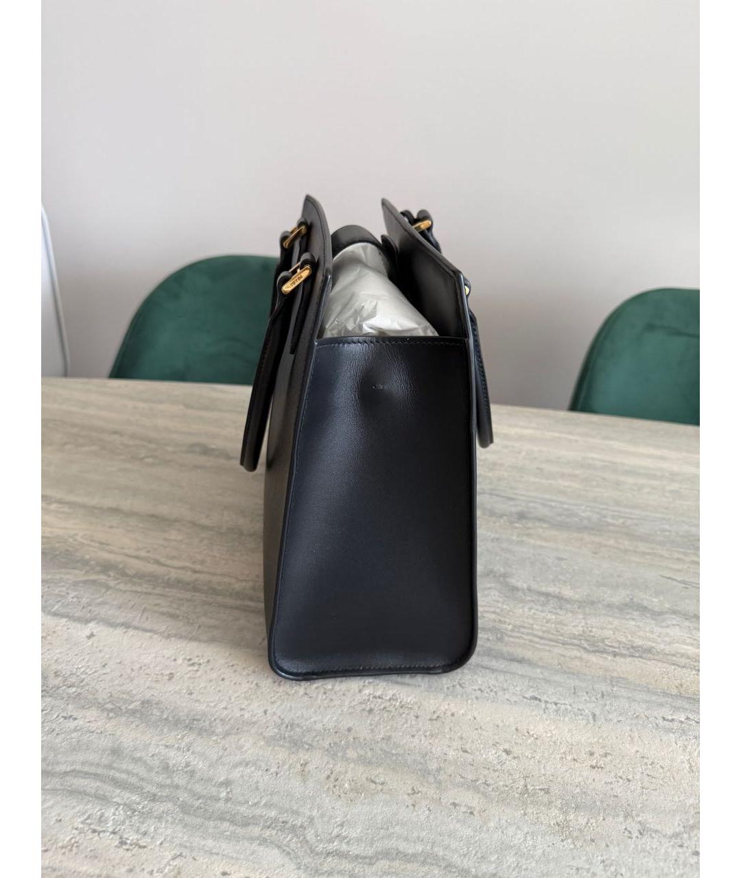 PRADA Черная кожаная сумка тоут, фото 4