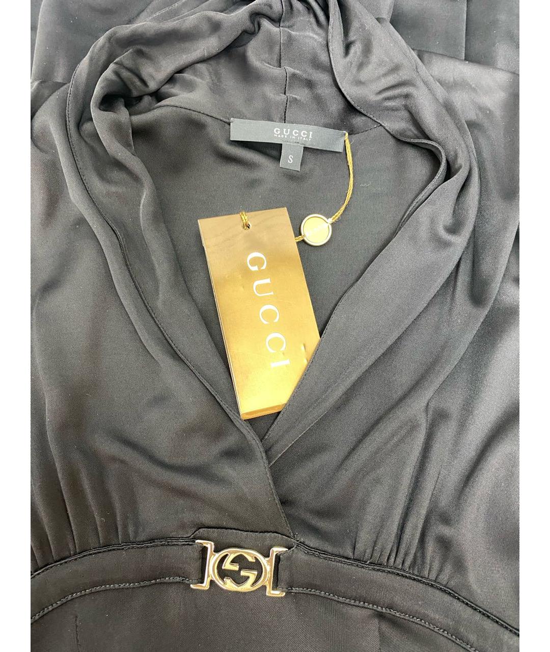 GUCCI Черное вискозное повседневное платье, фото 3