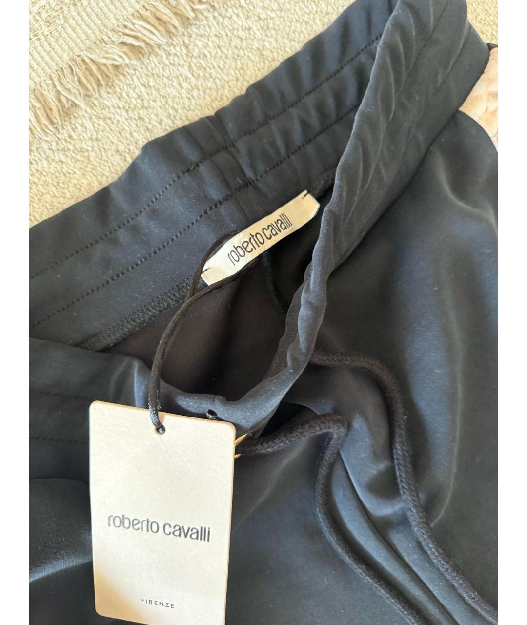 ROBERTO CAVALLI Черные хлопковые спортивные брюки и шорты, фото 3