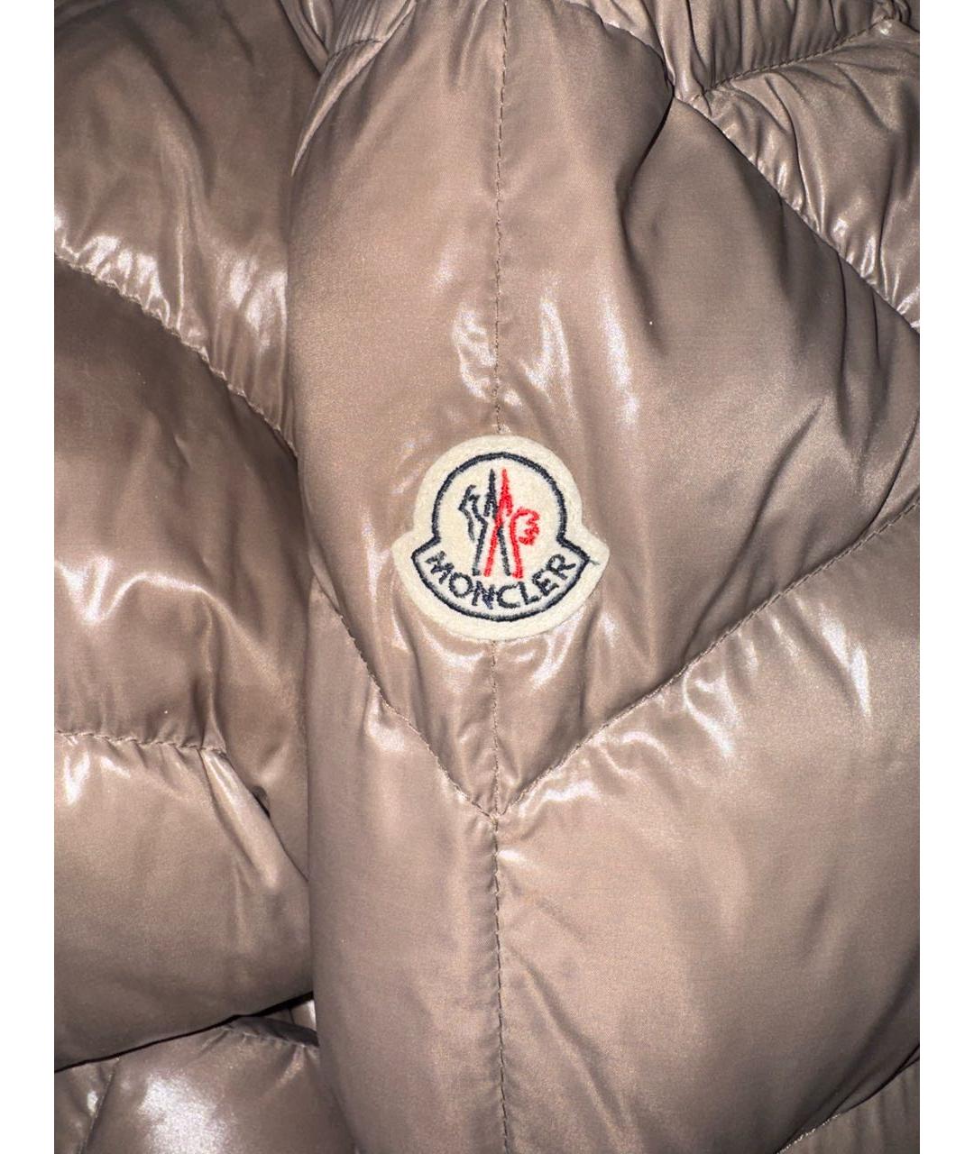 MONCLER Бежевая полиамидовая куртка, фото 4